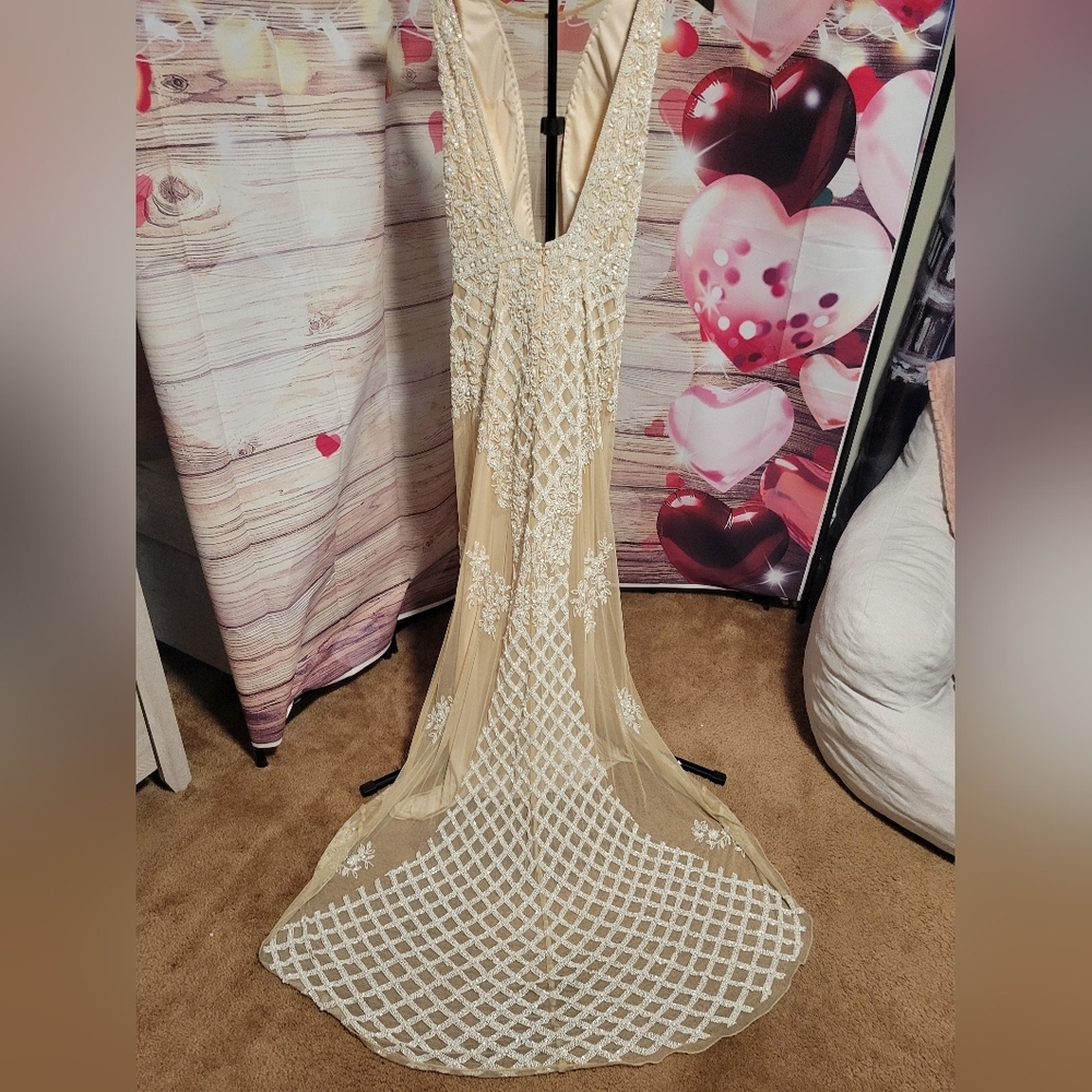 Scala Beige Backless Gown - Picture 4 of 11